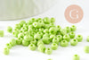 Grosses perles rocaille vert clair 4mm, perles rocaille vert opaque, x10 Gr (G1593)