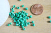 Grosses perles rocaille vert ,fournitures pour bijoux, perles rocaille vertes, vert opaque, 4mm, x10Gr (G3816)