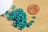 Grosses perles rocaille vert , perles rocaille vertes, vert opaque,diamètre 4mm x 10Gr (G3818)