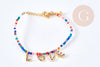 Kit bracelet Vecchio multicolore personnalisé lettres zircon, Coffrets et kits pour la création de bijoux fantaisie DIY, la pochette G8747