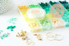 Kit mix de perles heishi vert jaune, Coffret et kit pour création de bijoux fantaisie, x1 G9764