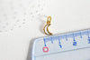 Lune nacre blanche naturelle support doré, pendentif lune, coquillage blanc, création bijoux, Pendentif nacre, 10x6mm, x1 G3574