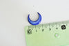 Lune nacre bleue naturelle, pendentif lune, coquillage teinté,non percé, Pendentif nacre, 18x20mm, X1 G2779