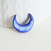 Lune nacre bleue naturelle, pendentif lune, coquillage teinté,non percé, Pendentif nacre, 18x20mm, X1 G2779