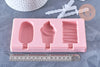 Moule à glace silicone rose, Moule patisserie, moule en silicone pour réaliser des esquimaux,18.2cm x1 G5106