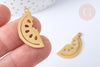 Pendant filigree print half watermelon stainless steel 201 gold, unit G7858