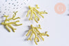 Pendentif Connecteur corail laiton brut 25,5mm, pendentif corail pour fabrication bijoux fantaisie, x1 G7151