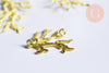 Pendentif Connecteur corail laiton brut 25,5mm, pendentif corail pour fabrication bijoux fantaisie, x1 G7151