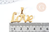 Pendentif Lettre Love acier inoxydable 304 doré 34.5mm, bijoux fantaisie acier doré, x1 G8857