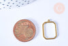 Pendentif Médaillon rectangle géométrique laiton laiton brut ~17,5mm, fournitures laiton brut , x 2 G6542