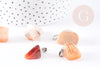 Pendentif agate naturelle support acier inoxydable platine 35mm,Pendentif bijoux pierre naturelle, x1 G5160