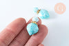 Pendentif bouteille parfum amazonite laiton 27mm, pendentif pierre amazonite naturelle,pendentif collier, x1 G6388