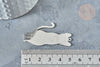 Pendentif chat égyptien acier 201 inoxydable argenté 48mm, pendentif en forme de chat gravé, création bijou acier inoxydable, x1 G7618