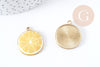 Pendentif citron émail jaune zamac doré 26mm, pendentif fruit agrume estival x1 G8943