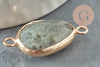 Pendentif connecteur labradorite naturelle laiton doré 27.5mm,creation bijou pierre naturelle, x1 G0308