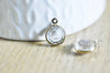 Pendentif connecteur rond laiton brut Cristal transparent,création bijou cristal et or,15mm, x1 G4408