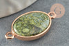 Pendentif connecteur unakite verte naturelle 27.5mm, créatyion bijou pierre naturelle verte, x1 G2193