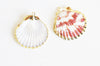 Pendentif coquillage naturel coque doré, pendentif doré, création bijoux, coquillage bijou,coquillage or,33-54mm, x1, G1795