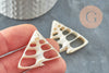 Pendentif coquillage naturel triangle crème, fourniture créative, pendentif coquillage, création bijoux, coquillage bijou, x5 G3140