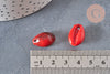 Pendentif coquillage rouge marbré, fourniture créative,perle acrylique,cauri,création bijoux,coquillage bijou,coquillage,19mm,les 10-G1718