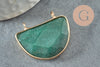 Pendentif demi-lune aventurine naturelle laiton doré 32mm,creation bijou pierre naturelle, x1 G0762