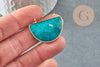 Pendentif demi-lune jade naturel teinté turquoise laiton doré 32mm,creation bijou pierre naturelle, x1 G1167