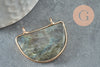 Pendentif demi-lune labradorite naturelle laiton doré 32mm,creation bijou, Pendentif bijoux,pendentif pierre, pierre naturelle,labradorite nature,36mm, x1 G2660