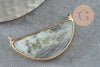 Pendentif demi-lune labradorite naturelle laiton doré 36mm,creation bijou pierre naturelle x1 G0447