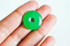 Pendentif donut jade vert teinté,pendentif jade, pendentif pierre,jade naturel, jade vert,jade vert naturel, Unité, 23mm-G1049