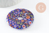 Pendentif donut millefiori,verre murano, cabochons verre, verre millefiori,fait main,pendentif rond verre,29-39mm X1 G1451