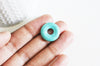 Pendentif donut turquoise sinkiang teinté,pendentif turquoise, pendentif pierre, turquoise naturelle,20mm, x1,G2531