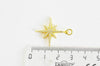 Pendentif étoile doré cristal zircon, pendentif doré,porte-bonheur,laiton dore,bijou constellation,création bijoux,25mm,l'unite- G476