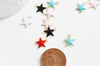 Pendentif étoile laiton brut émail multicolore, fournitures créatives, laiton doré, pendentif sequin,création bijoux,10.5mm, x10, G3274