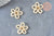 Pendentif fleur en perles de rocaille en verre, pendentif fleur, fleur en rocailles, 19mm,x1, G6825