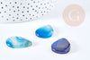 Pendentif goutte agate naturelle bleue 28-33mm, pendentif pour création bijoux pierre, x1, G8350