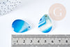 Pendentif goutte agate naturelle bleue 28-33mm, pendentif pour création bijoux pierre, x1, G8350