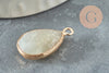 Pendentif goutte amazonite facetté doré, bijou pierre, pendentif pierre, amazonite naturel,24mm, x1 G4664