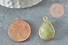 Pendentif goutte amazonite facetté doré, bijou pierre, pendentif pierre, amazonite naturel,24mm, x1 G4664