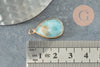 Pendentif goutte amazonite facetté doré, bijou pierre, pendentif pierre, amazonite naturel,24mm, x1 G4664