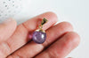 Pendentif goutte améthyste violette, pendentif pierre, support doré, création bijoux pierre naturelle, pierre naturelle, 17-19mm, x1 G3717