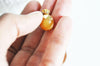 Pendentif goutte jade orange doré, fournitures créatives, pendentif pierre,jade naturel, jade jaune teinté,17-19mm, x1 G3367