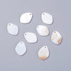 Pendentif goutte ovale nacre blanche 15mm, pendentif nacre naturelle, pendentif création bijoux nacre naturelle, x 10 G5902