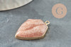 Pendentif hexagone aventurine rose,pendentif pierre,pendentif collier,pierre naturelle,pendentif aventurine naturelle,30mm, x1 G2309