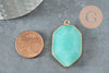 Pendentif hexagone jade bleu pendentif pierre,pendentif collier,pierre naturelle,pendentif jade,jade naturel,36mm x1 G1624