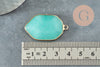 Pendentif hexagone jade bleu pendentif pierre,pendentif collier,pierre naturelle,pendentif jade,jade naturel,36mm x1 G1624