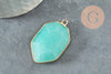 Pendentif hexagone jade bleu pendentif pierre,pendentif collier,pierre naturelle,pendentif jade,jade naturel,36mm x1 G1624