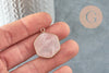 Pendentif hexagone quartz rose,pendentif pierre collier,pierre naturelle,pendentif quartz,quartz rose naturel,30-31mm, x1 G5421