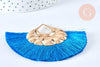 Pendentif large pompon fil bleu clair support doré,pendentif en fil sur support doré, 85-92mm, x 2, G4891