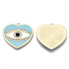 Pendentif médaille coeur oeil protecteur émail laiton doré zircons, pendentif laiton amour 34mm, X1 G4293