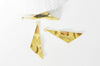 Pendentif médaille triangle martelée laiton brut 40mm, pendentif triangle couleur or création bijoux DIY, x2 G1225